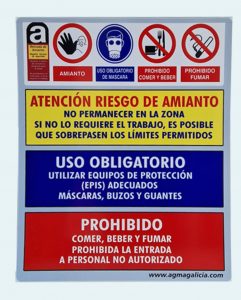Cartel Advertencia Riesgo de Amianto
