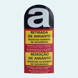 Etiquetas adhesivas con logo de amianto