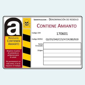 Etiqueta Adhesiva para Residuos de Amianto