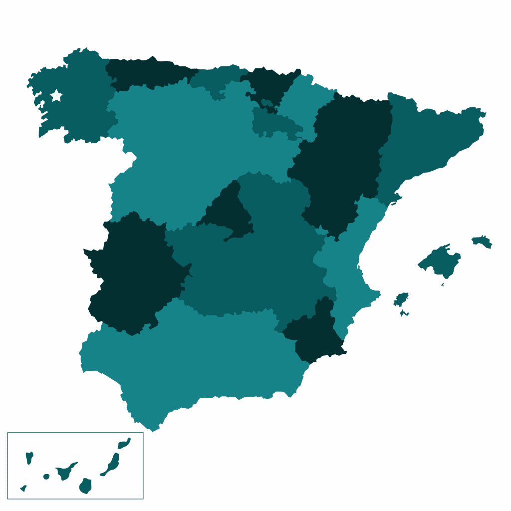 Mapa RERA España por Comunidades Autónomas